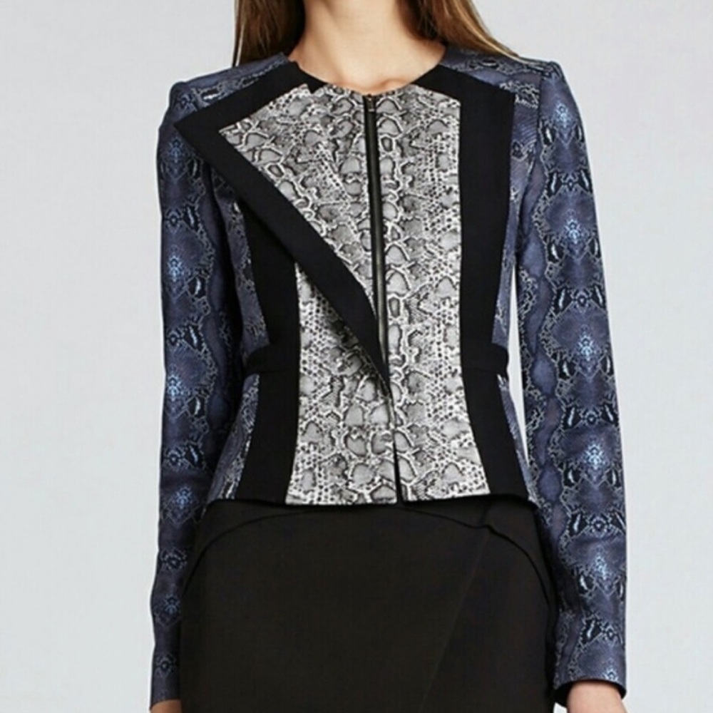 BRAND NEW BCBG EDWARD SNAKESKIN DESIGN BLAZER